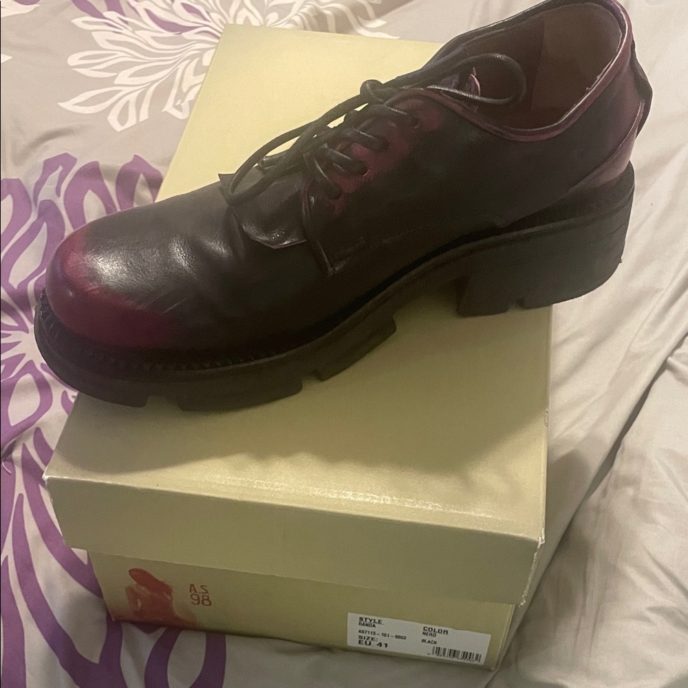A.S.98 Layton loafers size 41. Purple and Black. Good used condition.